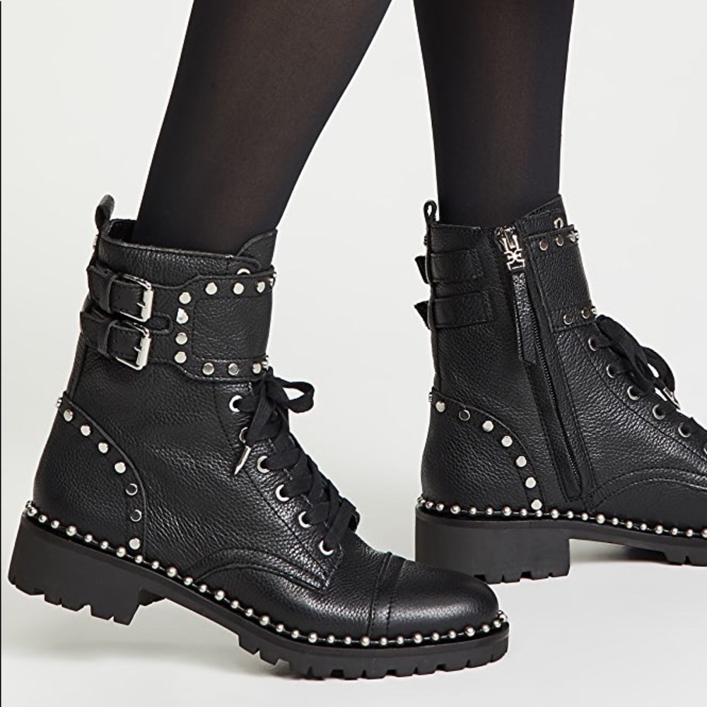 Sam Edelman Studded Combat Lug Sole Boots 7.5